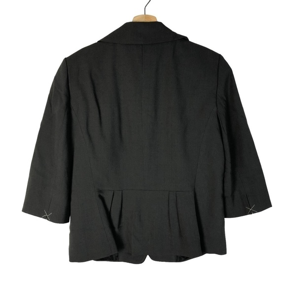 Ann Taylor Charcoal Gray Two Button 3/4 Long Sleeve Blazer 8 - Picture 2 of 4